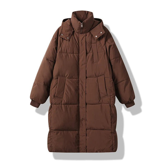 Warm Elegant Long Winter Coat With Hood For Women Chic-Zomer Jassen-NaLani