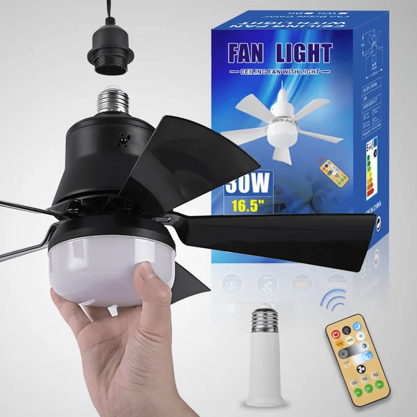 2 In 1 Portable Ceiling Fan And Light With Remote Control - Nalani - UK Fashion Clothing and Decor