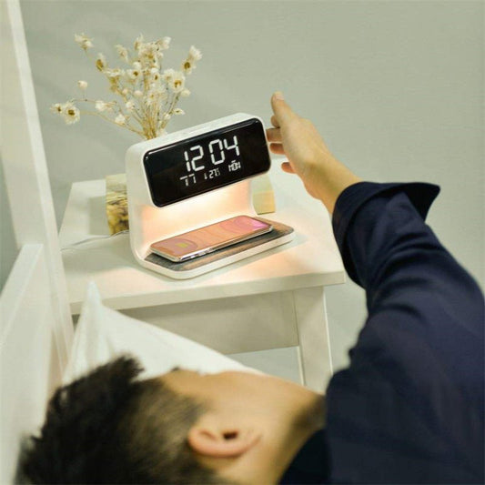 3 in 1 Bed Lamp With Wireless Charger And LCD Alarm Clock - Nalani - UK Fashion Clothing and Decor