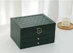 3-Tier Leather Jewellery Box - Multilayer Organiser with Drawers - Nalani - Fashion Clothing and Decor