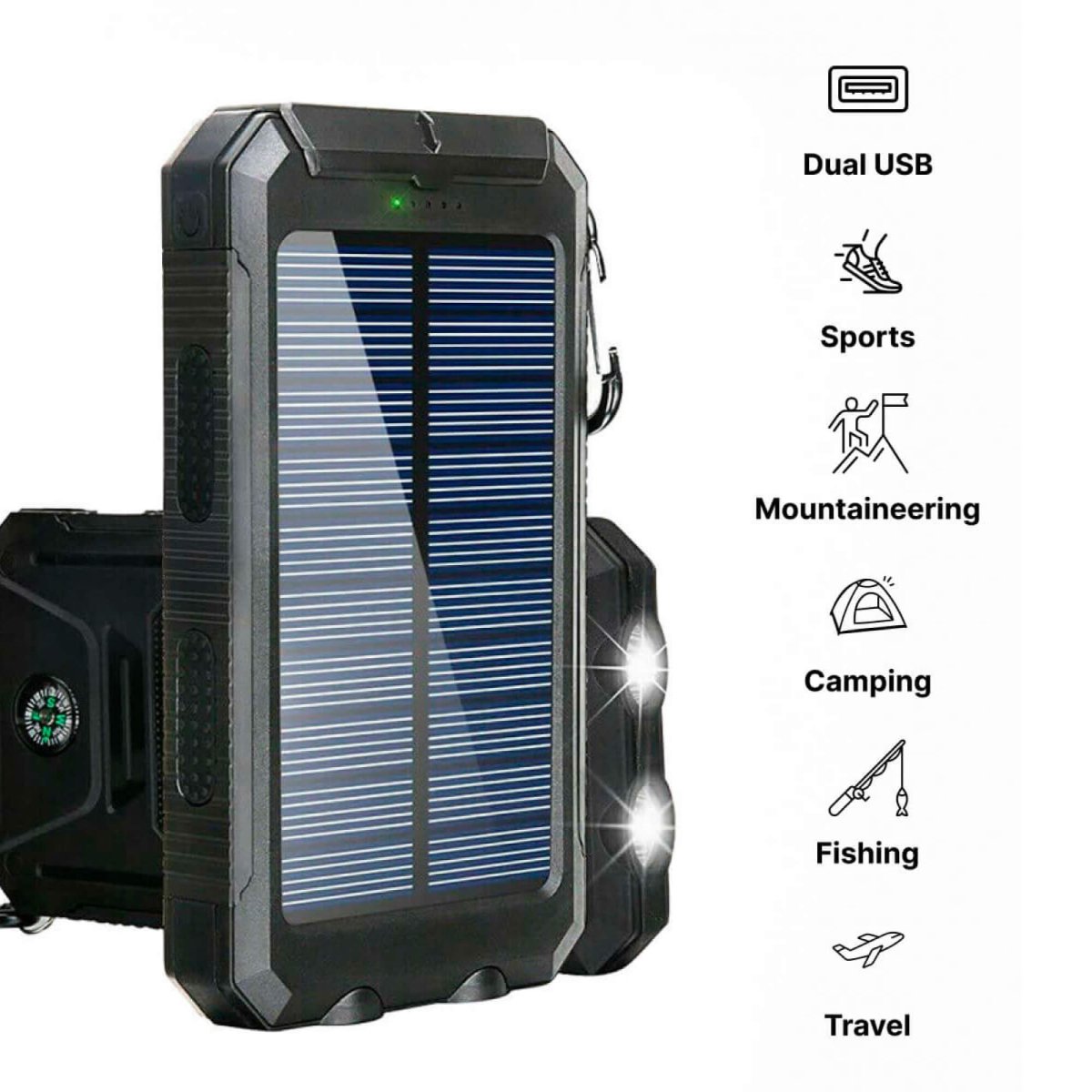 30000mAh Solar Power Bank Waterproof External Charger - Nalani - UK Fashion Clothing and Decor