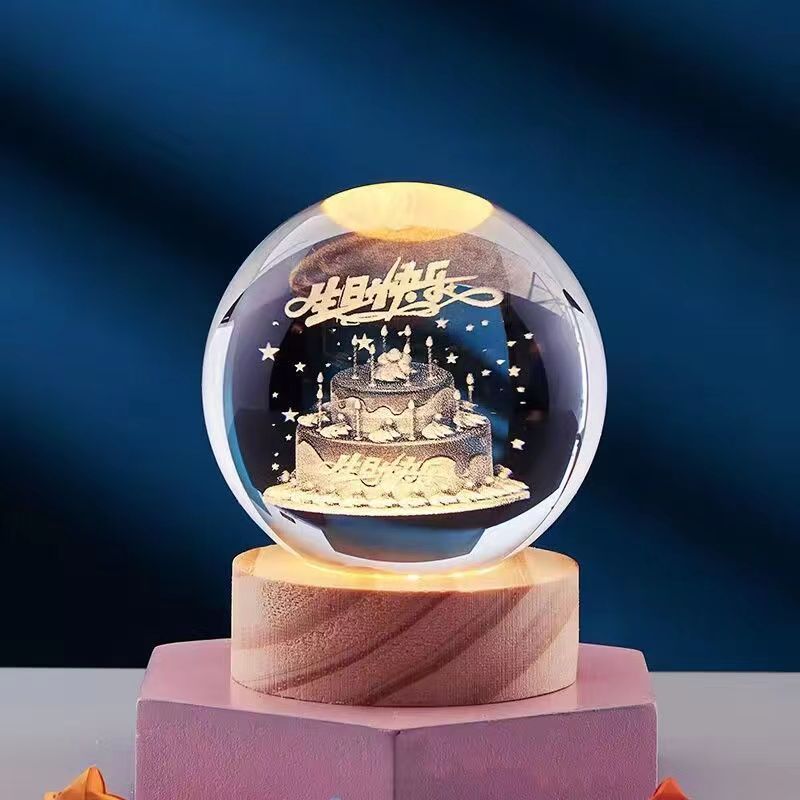 3D Crystal Night Lamp with LED Lighting Effects for Home Decor - Nalani - UK and AUS Fashion Clothing and Decor