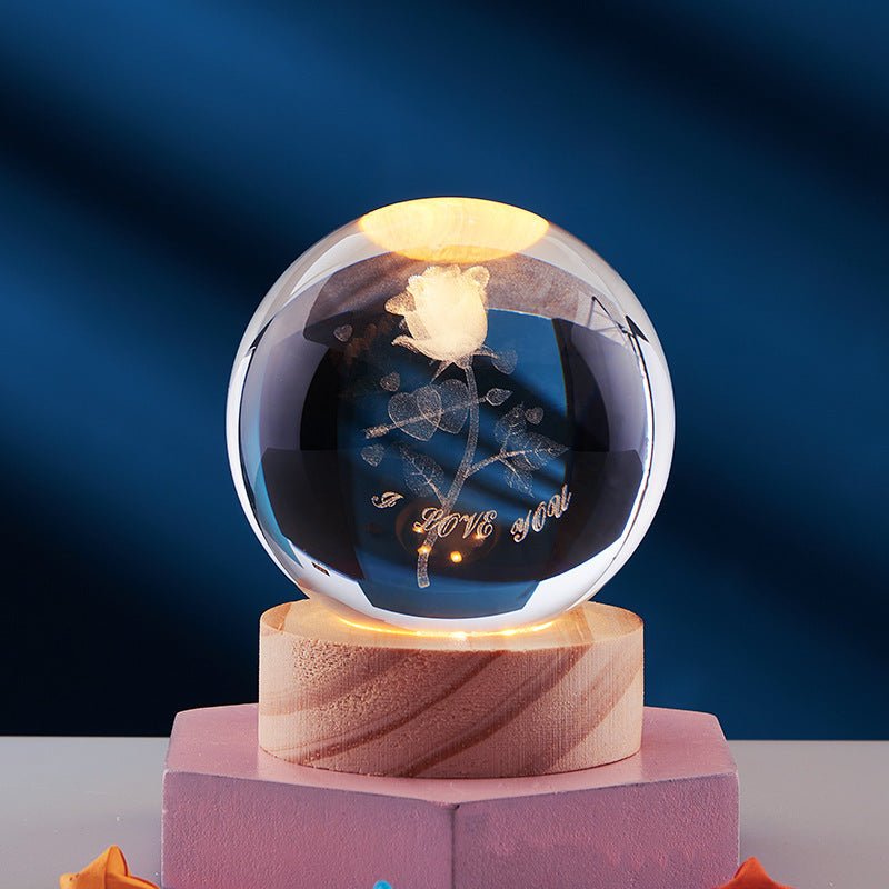 3D Crystal Night Lamp with LED Lighting Effects for Home Decor - Nalani - UK and AUS Fashion Clothing and Decor