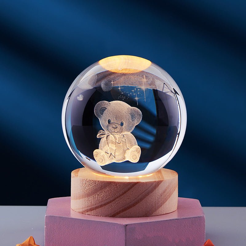 3D Crystal Night Lamp with LED Lighting Effects for Home Decor - Nalani - UK and AUS Fashion Clothing and Decor