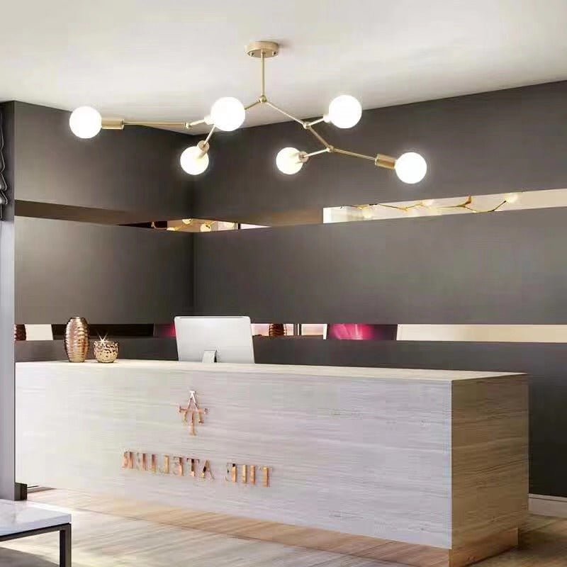 6 Light Branch Chandelier Modern Glass Shade Living Room - Nalani - UK Fashion Clothing and Decor