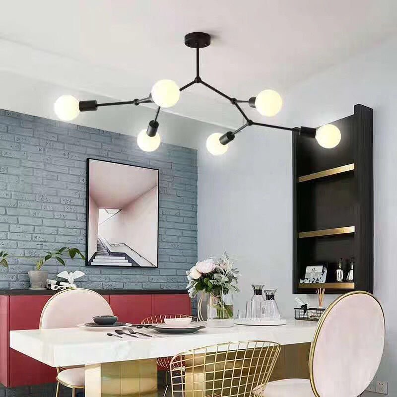 6 Light Branch Chandelier Modern Glass Shade Living Room - Nalani - UK Fashion Clothing and Decor