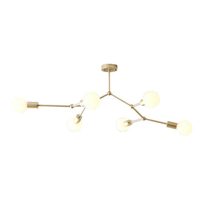 6 Light Branch Chandelier Modern Glass Shade Living Room - Nalani - UK Fashion Clothing and Decor