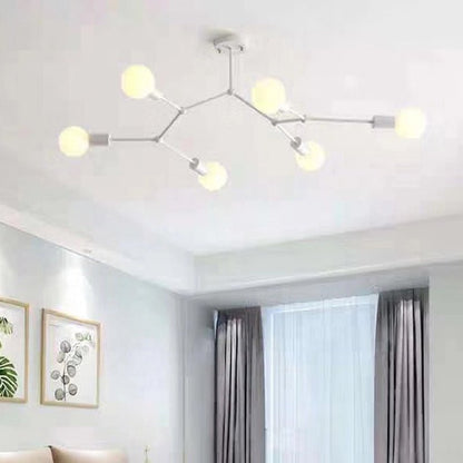 6 Light Branch Chandelier Modern Glass Shade Living Room - Nalani - UK Fashion Clothing and Decor