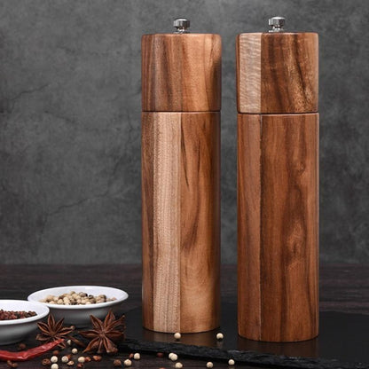 Acacia Wood Salt And Pepper Mills With Ceramic Grinder - Nalani - UK Fashion Clothing and Decor