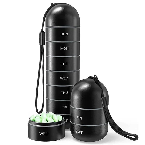 Aluminum 7 Day Portable Pill Organizer Travel Pill Box - Nalani - UK Fashion Clothing and Decor