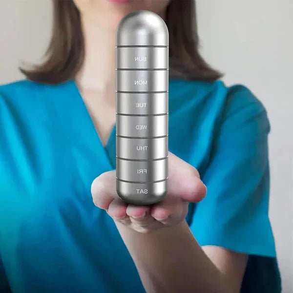 Aluminum 7 Day Portable Pill Organizer Travel Pill Box - Nalani - UK Fashion Clothing and Decor