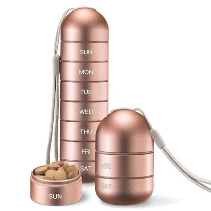 Aluminum 7 Day Portable Pill Organizer Travel Pill Box - Nalani - UK Fashion Clothing and Decor