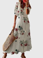 Amalia | Boho Vintage Summer Dress Lightweight For Warm Weather - Nalani - Fashion Clothing and Decor
