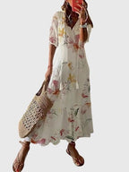 Amalia | Boho Vintage Summer Dress Lightweight For Warm Weather - Nalani - Fashion Clothing and Decor