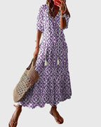 Amalia | Boho Vintage Summer Dress Lightweight For Warm Weather - Nalani - Fashion Clothing and Decor