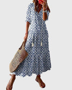 Amalia | Boho Vintage Summer Dress Lightweight For Warm Weather - Nalani - Fashion Clothing and Decor