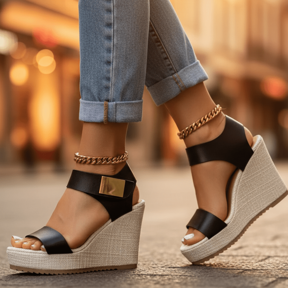 Amanda Comfortable Orthopedic Sandals With Colorblock Straps - Nalani - Fashion Clothing and Decor