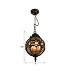 Amber Glass Round Hanging Light Farmhouse Ceiling Pendant - Nalani - UK Fashion Clothing and Decor