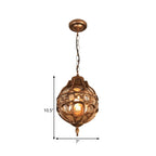 Amber Glass Round Hanging Light Farmhouse Ceiling Pendant - Nalani - UK Fashion Clothing and Decor