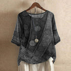 Anya | Retro - Inspired Blouse With Floral Print And Relaxed Fit - Nalani - Fashion Clothing and Decor