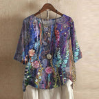 Anya | Retro - Inspired Blouse With Floral Print And Relaxed Fit - Nalani - Fashion Clothing and Decor
