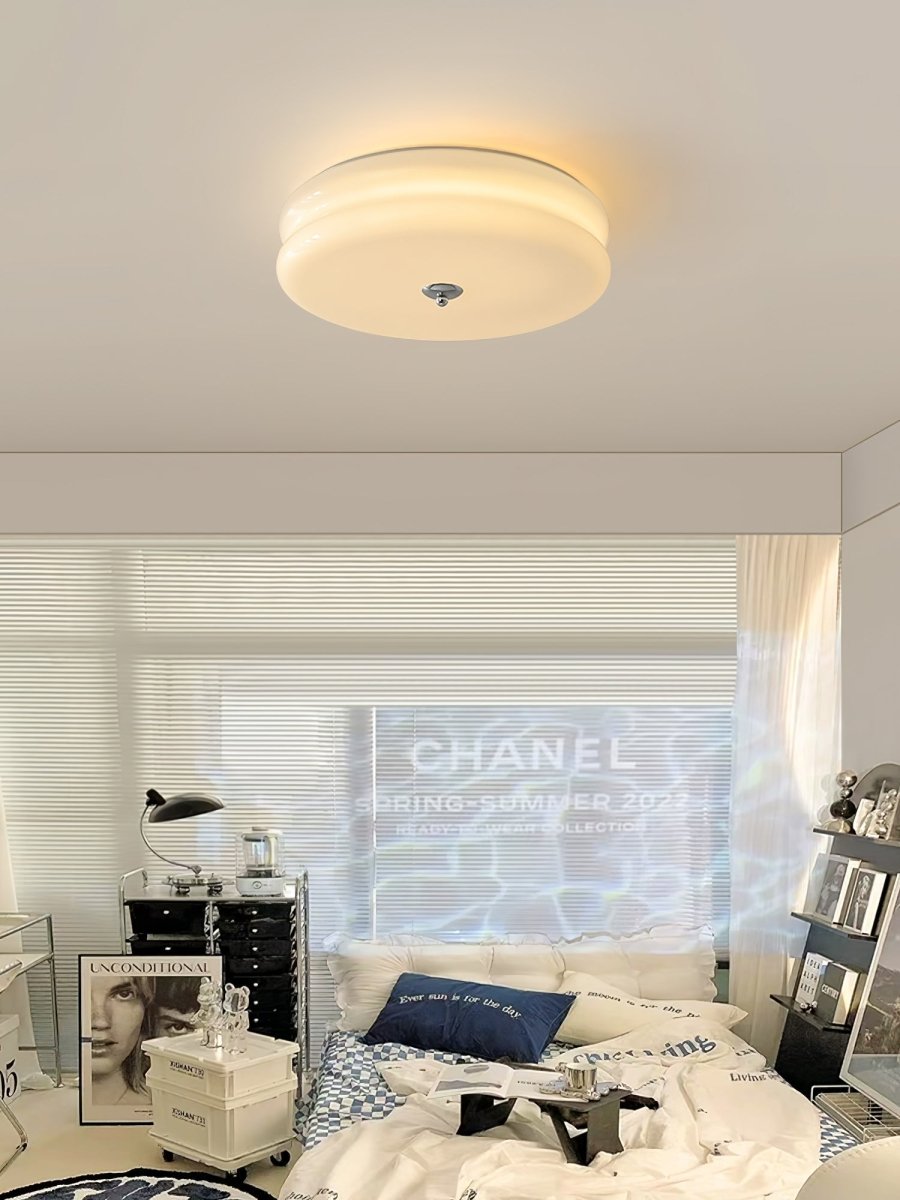 Art Deco Vintage Ceiling Light With White Glass Shade - Nalani - UK Fashion Clothing and Decor