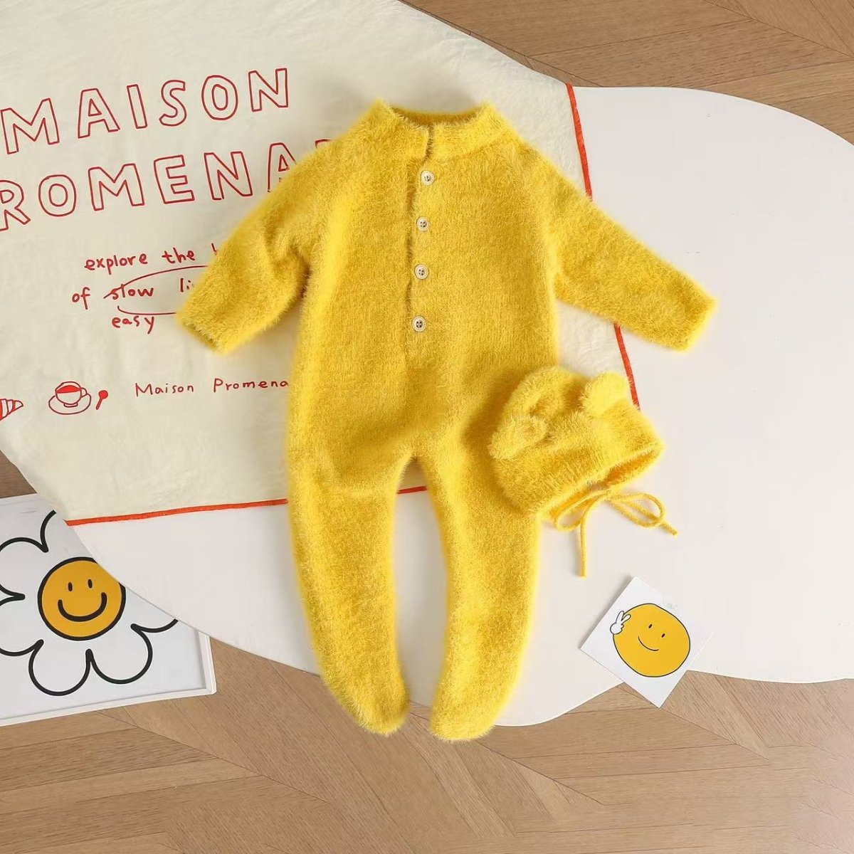 Autumn Baby Bear Hooded Cotton Onesie With Long Sleeves - Nalani - UK Fashion Clothing and Decor