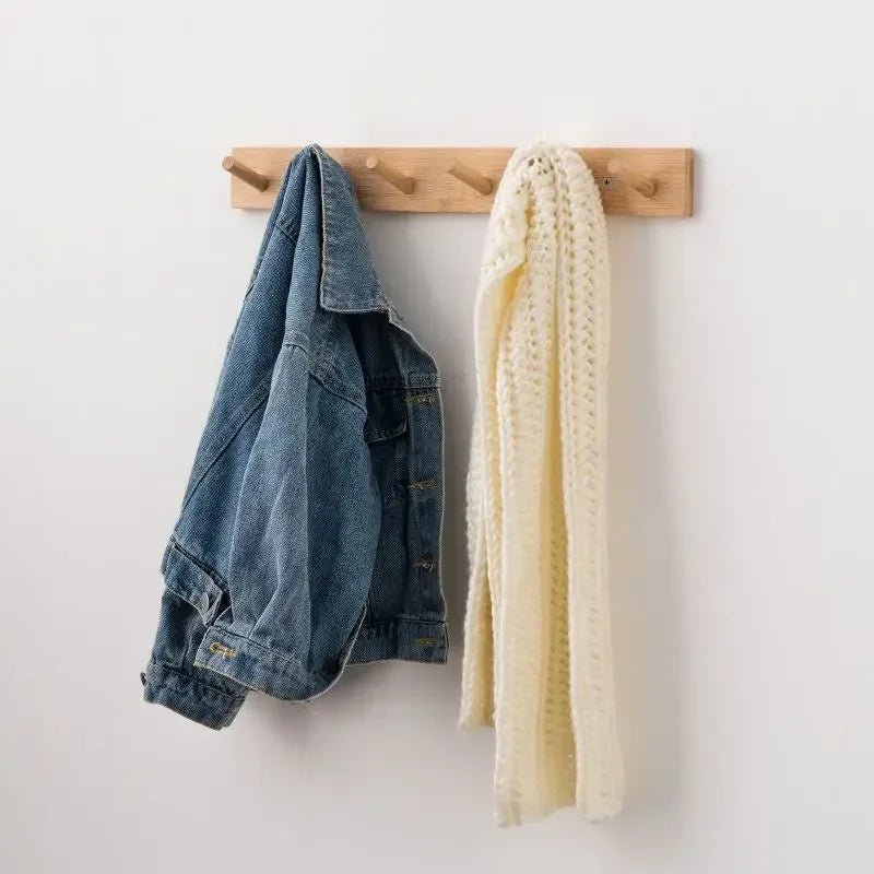 Bamboo Wall Coat Rack with Hooks for Jackets and Keys - Nalani - UK Fashion Clothing and Decor