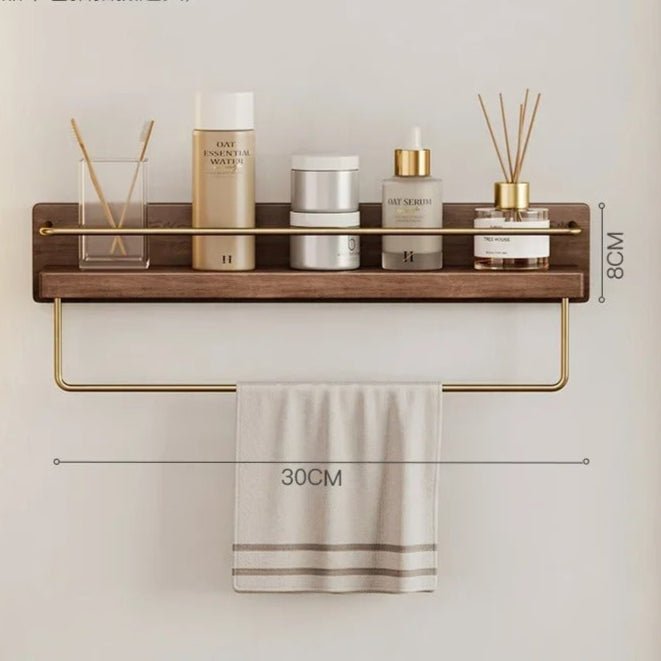 Bamboo Wall Mounted Coat Rack Shelf For Bathroom Entryway - Nalani - UK Fashion Clothing and Decor