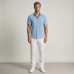 Breathable Linen Short Sleeve Shirt For Men Slim Fit Summer - Nalani - UK and AUS Fashion Clothing and Decor