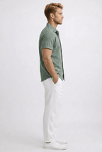 Breathable Linen Short Sleeve Shirt For Men Slim Fit Summer - Nalani - UK and AUS Fashion Clothing and Decor