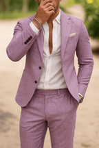 Breathable Linen Slim Fit Mens Suit For Warm Weather Office - Nalani - Fashion Clothing and Decor