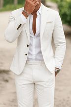 Breathable Linen Slim Fit Mens Suit For Warm Weather Office - Nalani - Fashion Clothing and Decor