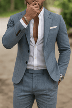 Breathable Linen Slim Fit Mens Suit For Warm Weather Office - Nalani - Fashion Clothing and Decor