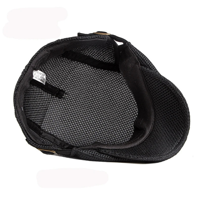 Breathable Mesh Chauffeur Beret Hat Flat Cap Lightweight - Nalani - UK Fashion Clothing and Decor