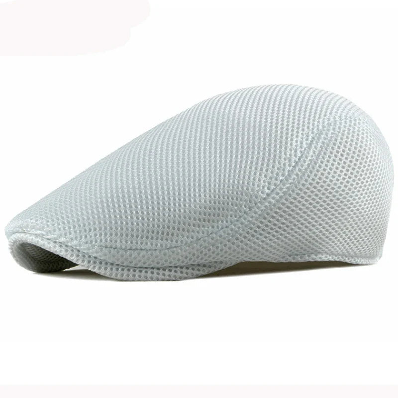 Breathable Mesh Chauffeur Beret Hat Flat Cap Lightweight - Nalani - UK Fashion Clothing and Decor