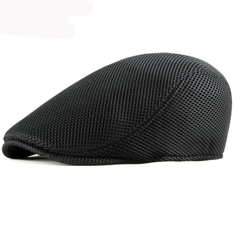 Breathable Mesh Chauffeur Beret Hat Flat Cap Lightweight - Nalani - UK Fashion Clothing and Decor