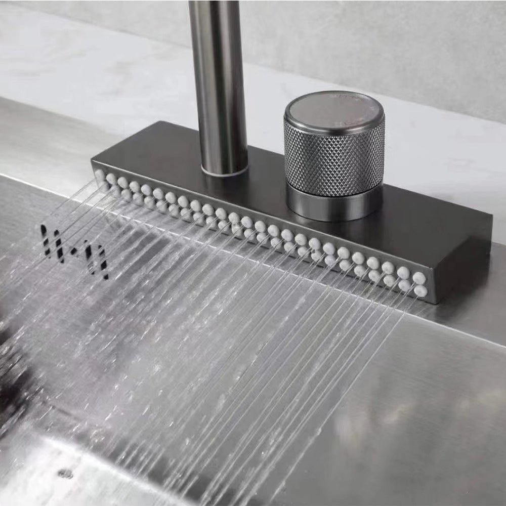 Brushed Nickel Kitchen Faucet With Swivel Spout Deck Mounted - Nalani - UK Fashion Clothing and Decor