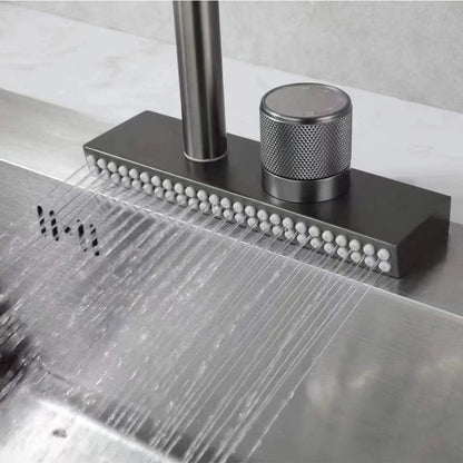 Brushed Nickel Kitchen Faucet With Swivel Spout Deck Mounted - Nalani - UK Fashion Clothing and Decor