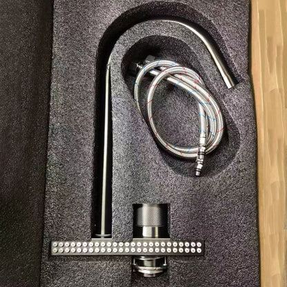 Brushed Nickel Kitchen Faucet With Swivel Spout Deck Mounted - Nalani - UK Fashion Clothing and Decor