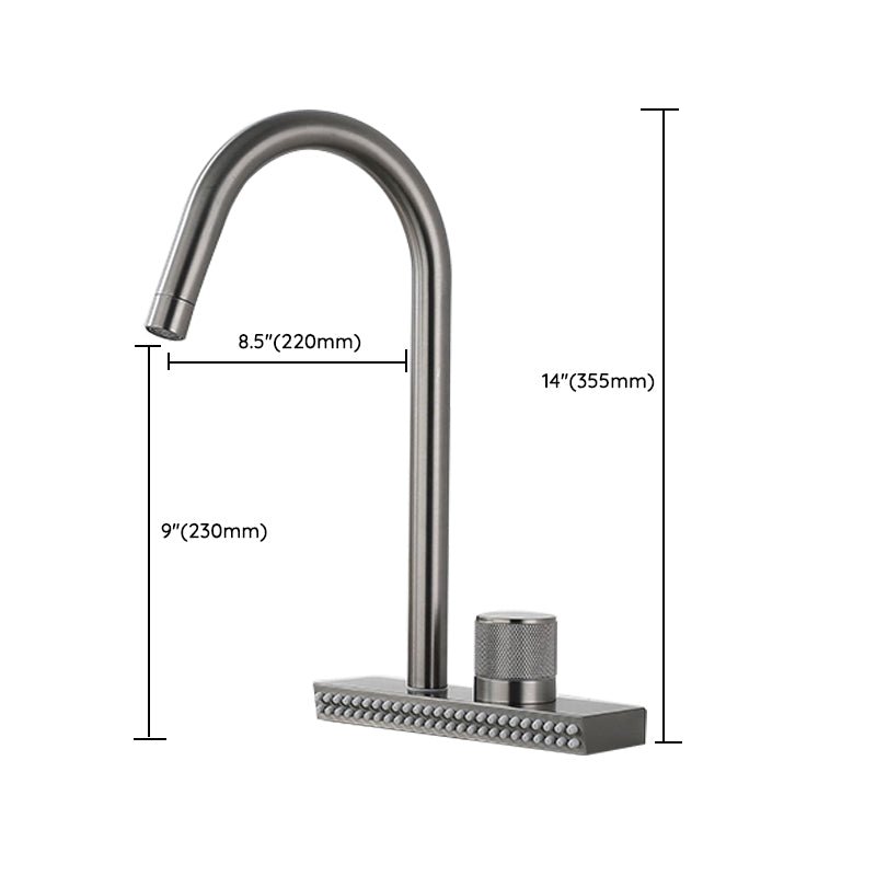 Brushed Nickel Kitchen Faucet With Swivel Spout Deck Mounted - Nalani - UK Fashion Clothing and Decor
