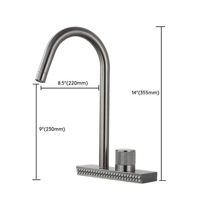 Brushed Nickel Kitchen Faucet With Swivel Spout Deck Mounted - Nalani - UK Fashion Clothing and Decor