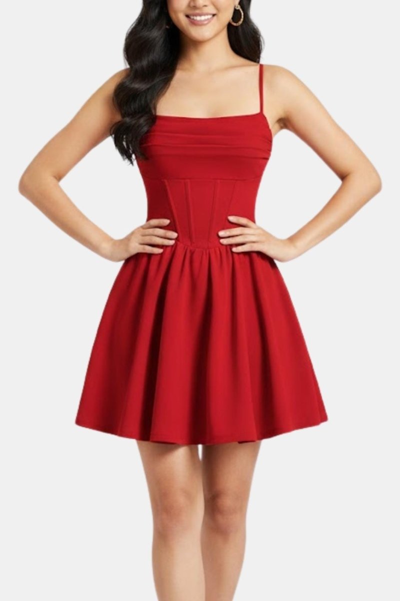 Calyra – Ruched Cami Mini Dress For Date Nights And Events - Nalani - Fashion Clothing and Decor