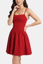 Calyra – Ruched Cami Mini Dress For Date Nights And Events - Nalani - Fashion Clothing and Decor