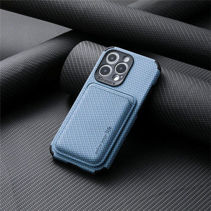 Carbon Fiber Wallet Case For Smartphone Magnetic Slim - Nalani - UK Fashion Clothing and Decor