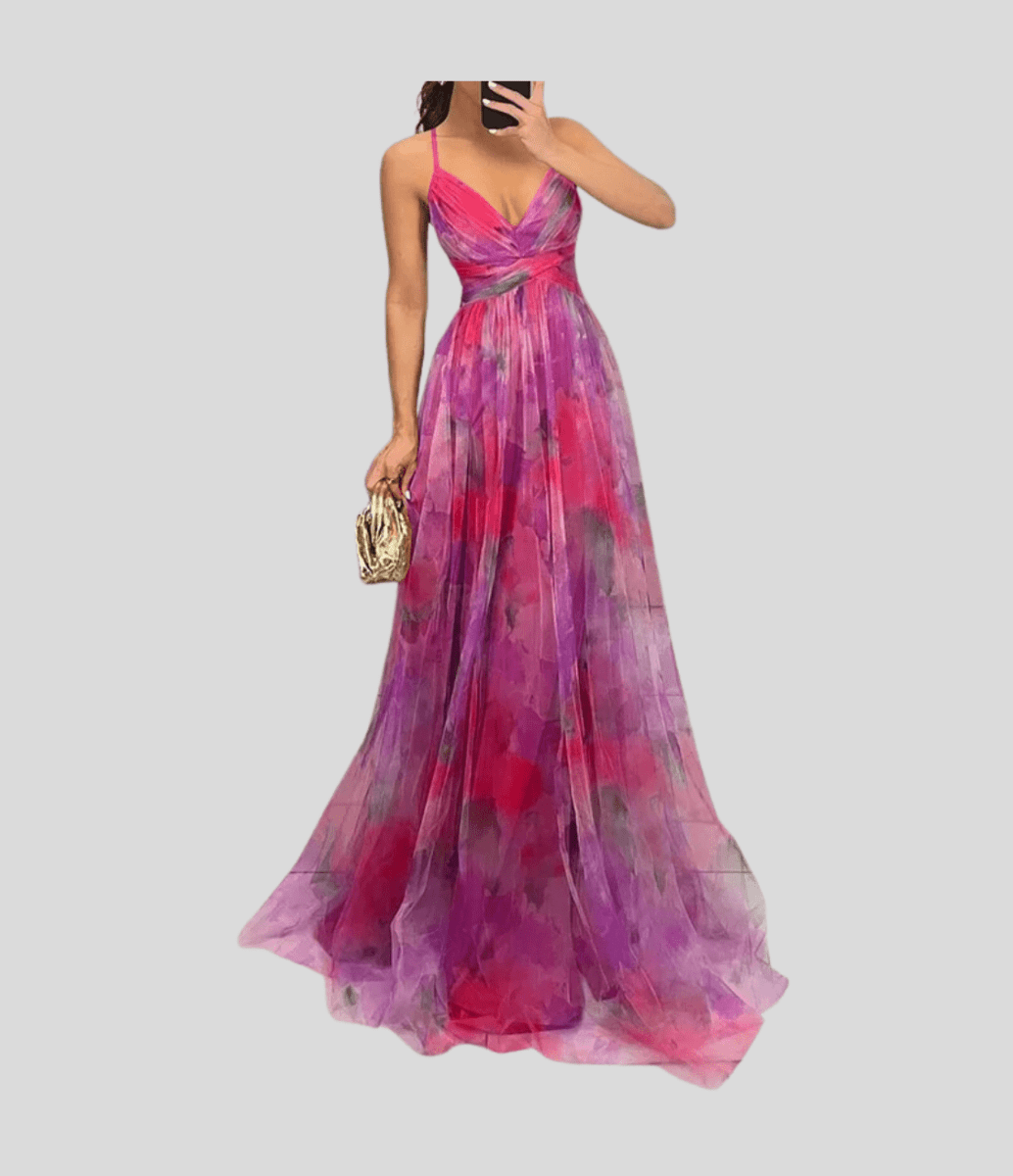 Carola - Charming Floral Maxi Dress Light Flowing Summer Style - Nalani - Fashion Clothing and Decor