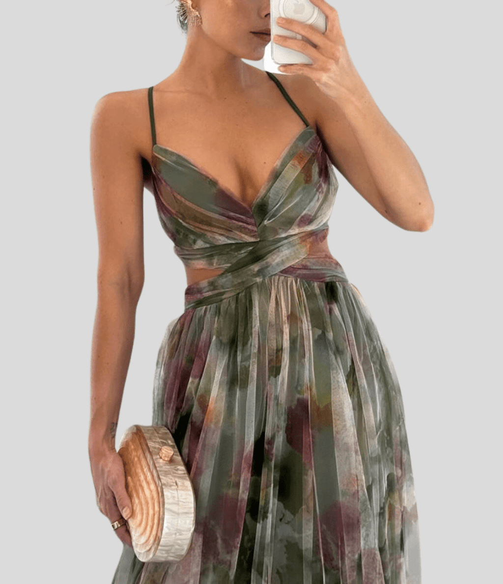 Carola - Charming Floral Maxi Dress Light Flowing Summer Style - Nalani - Fashion Clothing and Decor