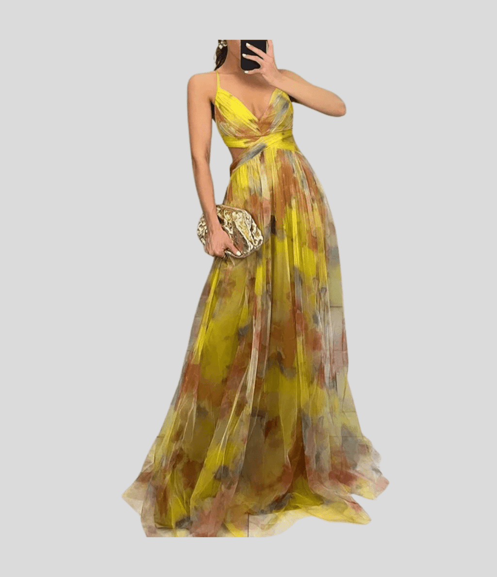 Carola - Charming Floral Maxi Dress Light Flowing Summer Style - Nalani - Fashion Clothing and Decor