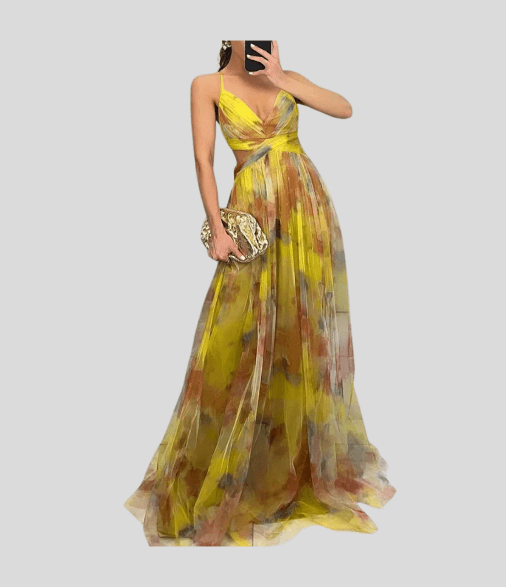 Carola - Charming Floral Maxi Dress Light Flowing Summer Style - Nalani - Fashion Clothing and Decor