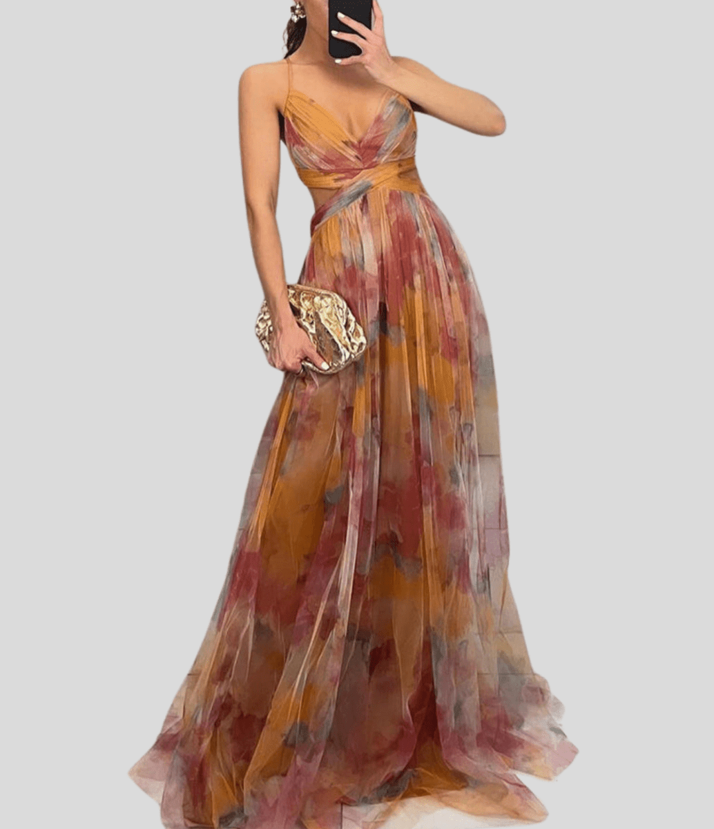 Carola - Charming Floral Maxi Dress Light Flowing Summer Style - Nalani - Fashion Clothing and Decor